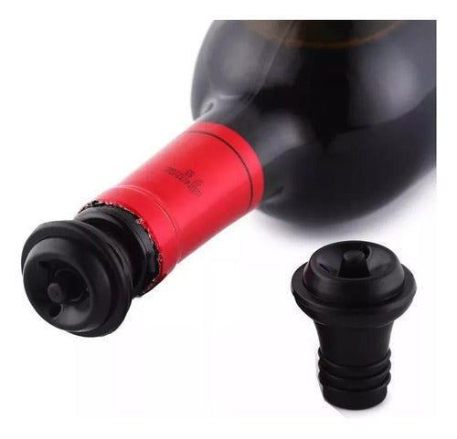 Macarons Bazar Vacuum Pump for Wine Bottle with 2 Stainless Steel Corks 4