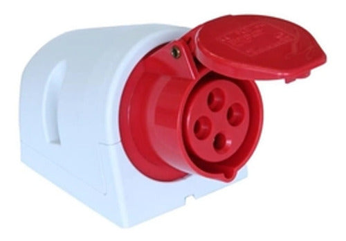 PCE Toma Pared - Ip-67 380/440v H6 Rojo 32a 3p+t 0