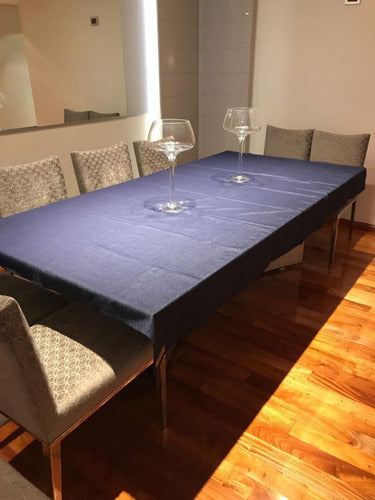 Rectangular Jean Fabric Tablecloth 1.50x2.5 Blue Measurements 4