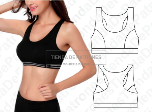 Tienda de Patrones Molde Patron Coreldraw Top Deportivo Mujer Del Xs Al 2xl 3