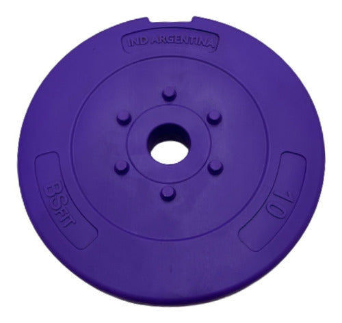 Set 20kg - 2 Weight Plates 10kg Each Coated with PVC - Brest 5