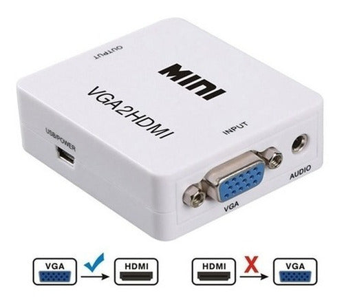 Conversor  Vga A Hdmi Con Audio Analógico A Digital Full Hd 1