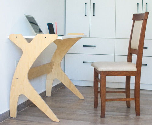 Modern Desk with Two-Shelf Rack 2