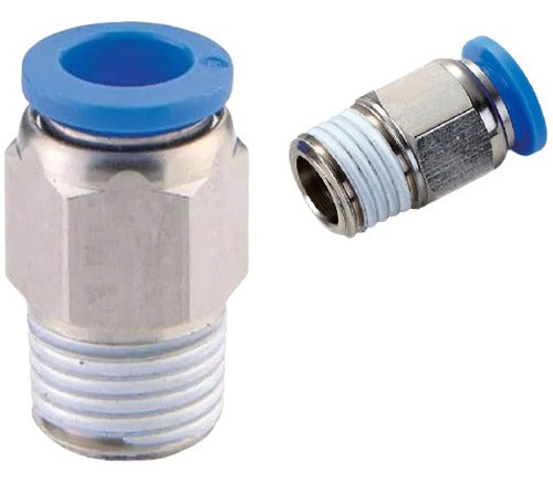 10 Conexão Pneumática Engate Rápido Reta Macho 1/8 Npt X 6mm 0