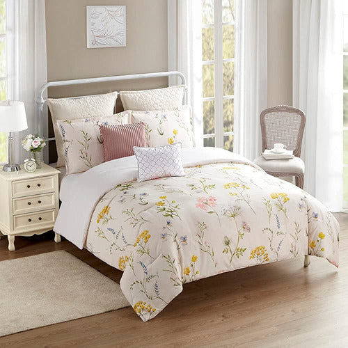 Sweet Home Collection Queen Comforter Set 7 Piezas Ultra Soft Fashion Printed Bedding 0