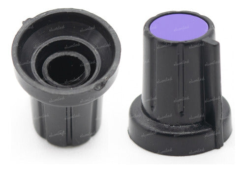 Violet 17mm x 19mm Splined Shaft Potentiometer Knob 0