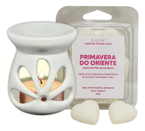 Rechaud De Cerâmica + Kit 10 Unid Wax Melt Cerejeira Lulinê 0