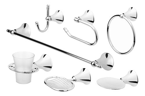 Estalgrif Kit Accessories for Bathrooms Eleven Chrome 8 Pieces 1