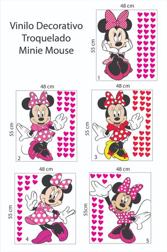 Decorative Minnie Hearts Vinyl + Name 5