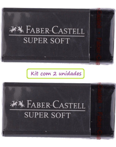 Kit Borracha Faber Castell Super Soft Dust Free Preta 2 Unid 0