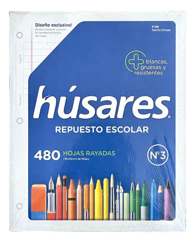 Húsares School Replacement No. 3 - 480 Lined Sheets 0