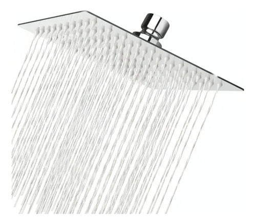Square 10 X 10 Stainless Steel Shower Head with Mozart Attachment 0