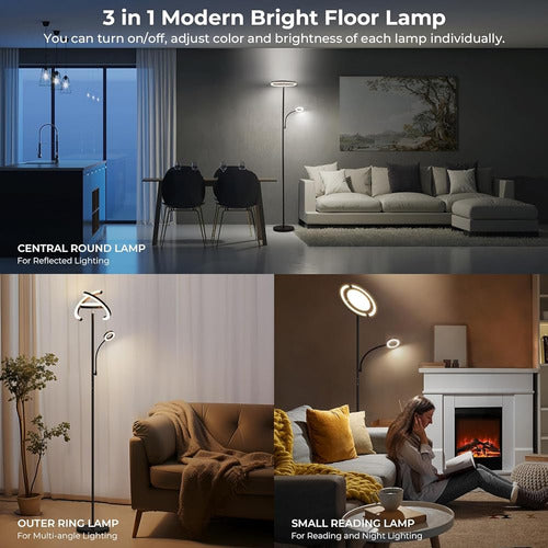 Fimei 3 in 1 Floor Lamp, Modern Bright Floor Lamp 1