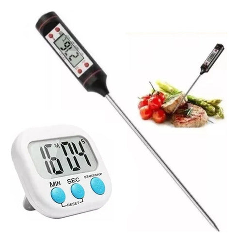 Home Love Digital Kitchen Thermometer + Timer Clock 0