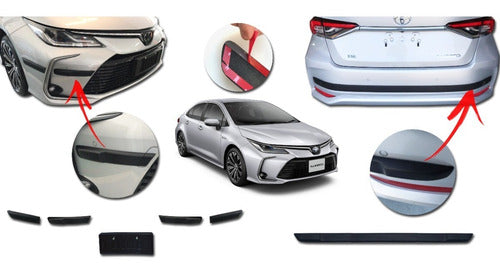 Kenny Molduras Toyota Corolla 2023 Bumper Protection + Mercosur Front 1