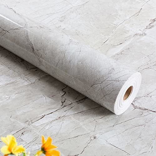 Weiseni Light Gray Marble Contact Paper - Self-Adhesive Roll 0