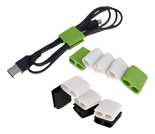 Frecuente De Silicona Atadura Cable Clips Organizar Para Usb 0