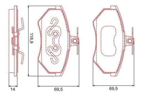 Ferodo Front Brake Pads for Volkswagen Vento - 1996 2