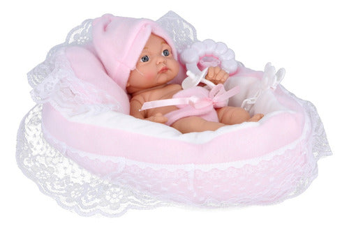 Superfast Realistic Newborn Baby Doll with Moses Basket - 25 cm Simil Reborn 0