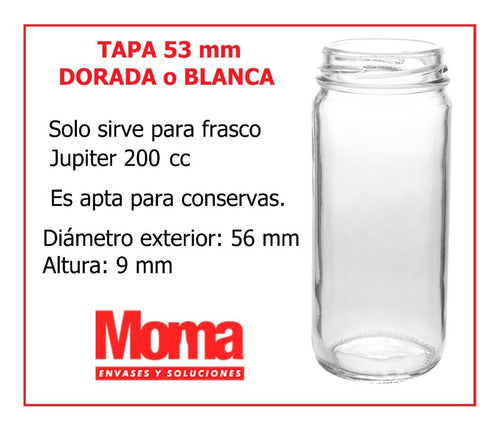 MOMA Envases Twist Off Caps 53 Mm for Candy Jars - Pack of 100 Units 1