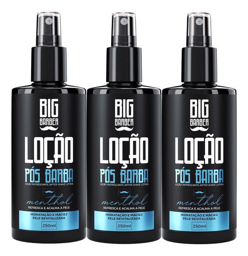 Loção Pós Barba Big Barber 250ml Menthol Incolor Atacado 3 0