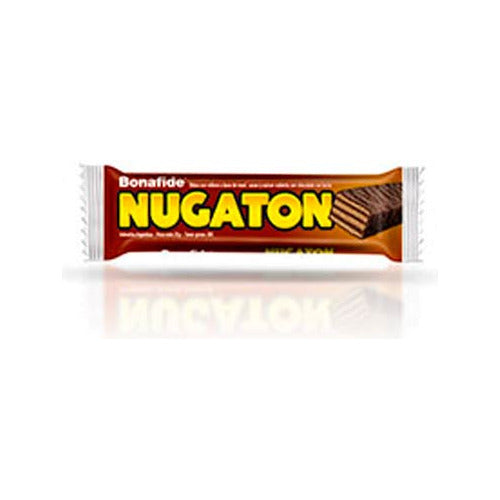 Pack of 48 Units Nugaton Chocolate Milk Wafer Cookies 27g Sweet Biscuits 0