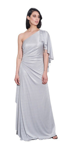 Gladys-T One Shoulder Grey Dress 0