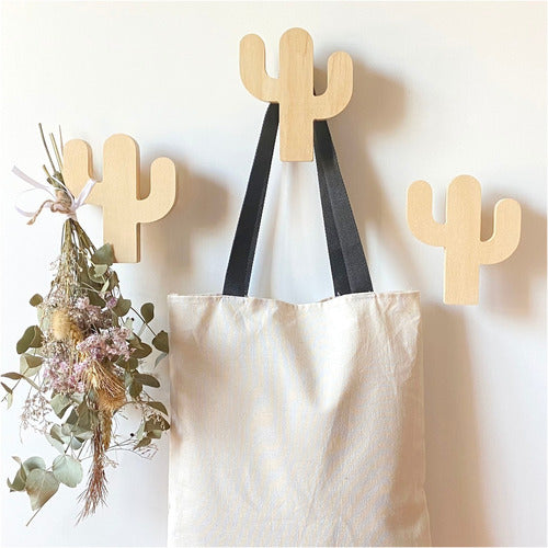 Children's Wall Mounted Cactus Shaped Coat Rack, Lacquered 10