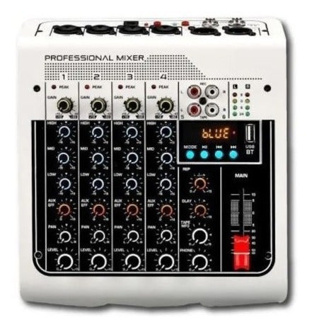 Consola Mixer Ross Mx400 4 Canales Bluetooth Usb 2