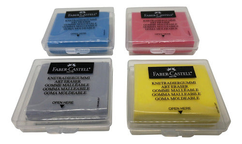 Faber-Castell Kneadable Erasers for Drawing - Pack of 4 Assorted Colors 2