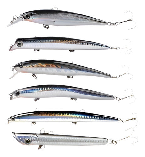 Dr.fish 6 Señuelos De Agua Salada, Lote 5 Minnow Plug Popper 0