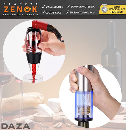 Daza Electric Corkscrew USB Kit + Wine Aerator 4