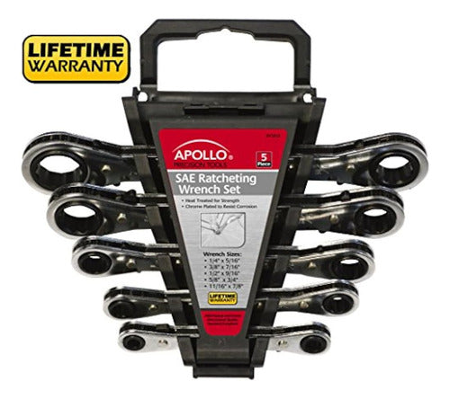 Apollo Tools SAE Ratchet Wrench Set DT1212, 5 Pieces 2