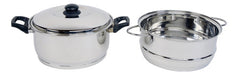 Golden Art Casserole + Steamer 24 Cm Premium Stainless Steel 18/10 2