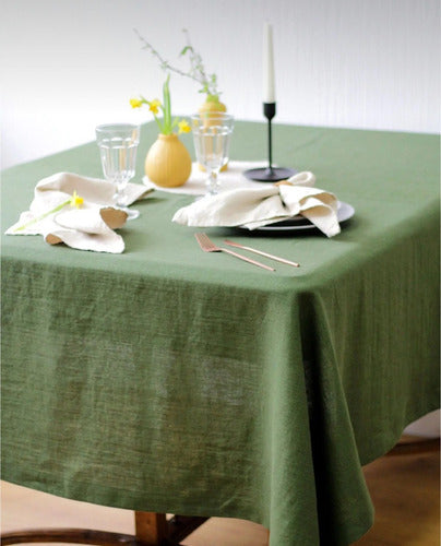 Solid Tussor Cotton Tablecloth 150x150 Multiple Colors 1
