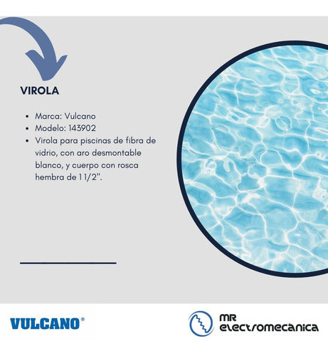 Kit Vulcano Piscina Fibra Vidrio: 3 Retornos + 1 Virola 4