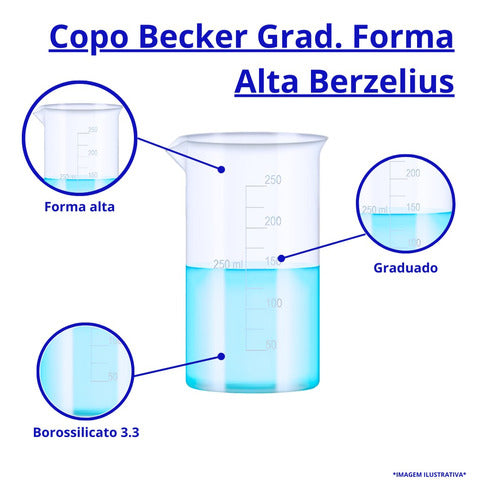 Copo Becker Grad. Forma Alta Berzelius 600ml 2