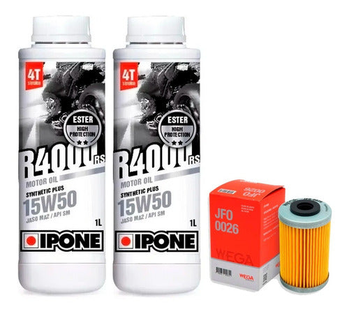 Kit Service Ktm Duke 200 250 390 Filtro + Aceite R4000 Ryd 0