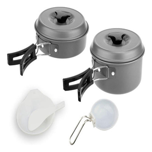 Kushiro Camping Cook Set for 2 Persons - 7 Pcs Anodized Aluminum 0