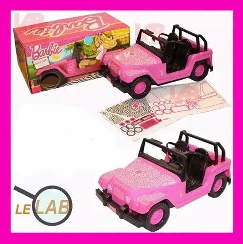 Original Barbie Doll + Auto & Jeep Combo by Lelab - Miniplay Brand 9
