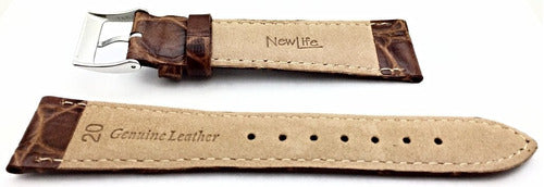 NewLife Genuine Brown Leather Watch Strap 0.79 Inches 1