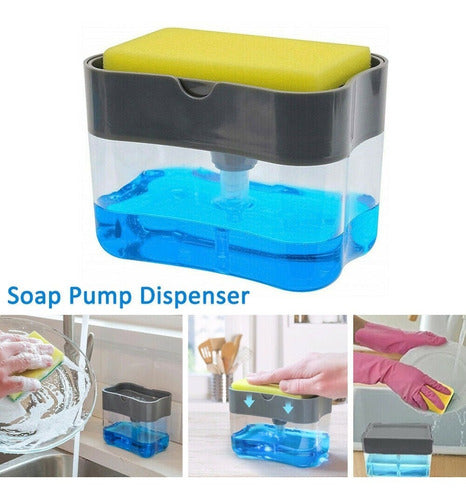 Dispenser Detergente Esponja Jabon Cocina Lavaplatos 0