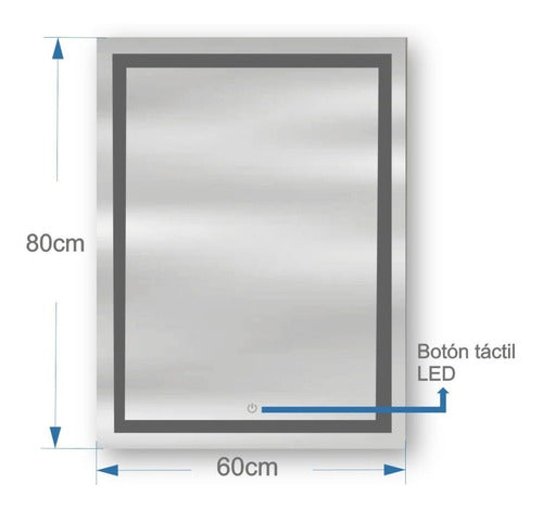 Lumens Digital Smart Touch/LED Light Bathroom Mirror - 60x70cm 7