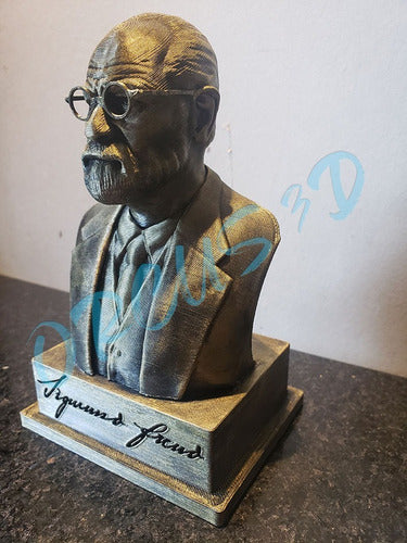 Sigmund Freud Busto 10cm Impreso En 3d Y Pintado 2