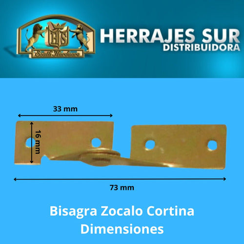 HS Bisagra Cortina Barrio Zócalo Repuesto Pack X 3 Unid 2