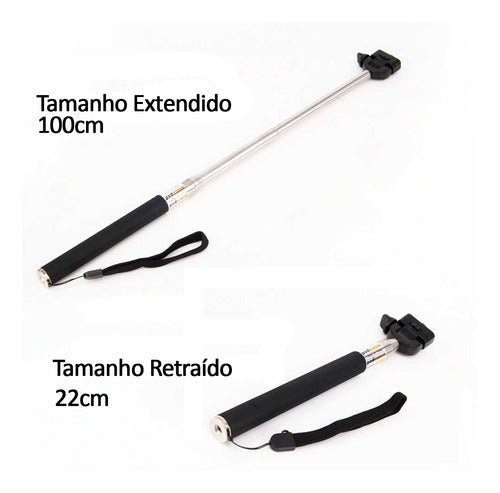 Bastão Extensor Pau De Selfie Monopod De Aço Gopro Sjcam 3