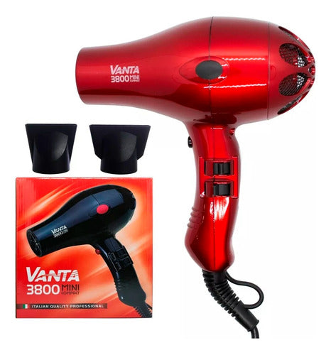 Vanta Professional Hair Dryer 3800 Mini Compact Red 0