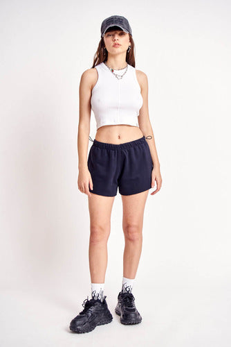 47 Street Short Vibe De Algodon Rustico Mujer 0