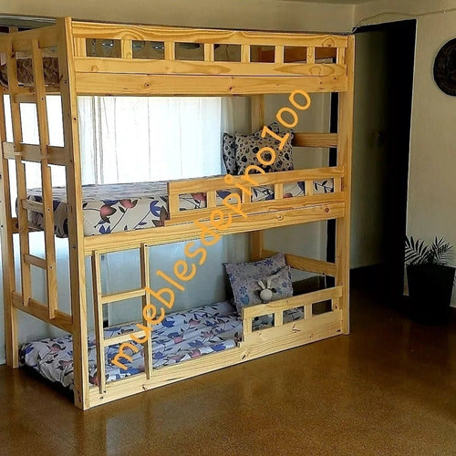 Mueblesdepino100 Triple Bunk Bed 0