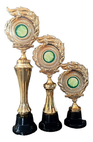 Terna Trofeo Plástico Tenis Pelota 32-25-18cm Souvenir 0